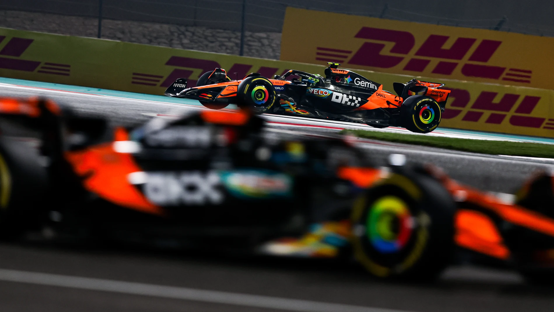 04 NORRIS Lando (gbr), McLaren F1 Team MCL39, action during the 2025 Formula 1 Abu Dhabi Grand Prix, 24th round of the 2025 FIA Formula One World Championship from December 05 to 07, 2025 on the Yas Marina Circuit, in Abu Dhabi, United Arab Emirates - Photo Xavier Bonilla / DPPI AFP7 05/12/2025 ONLY FOR USE IN SPAIN