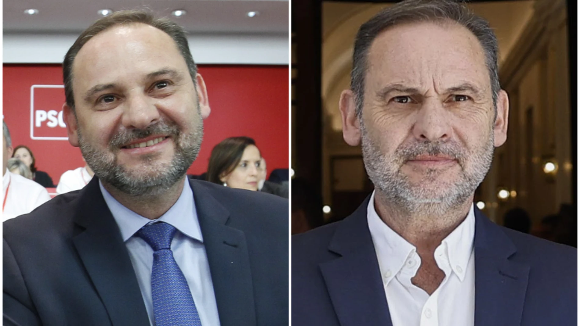 Ábalos en 2018, cuando llegó al Gobierno; y en una imagen reciente