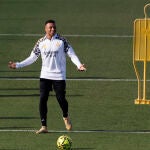 Mbapp&eacute;, este s&aacute;bado en el entrenamiento del Real Madrid