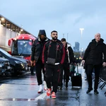 Salah, a su llegada para el partido ante el Leeds