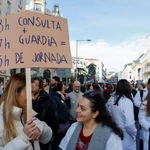 Manifestación de médicos para protestar por la reforma de estatuto marco