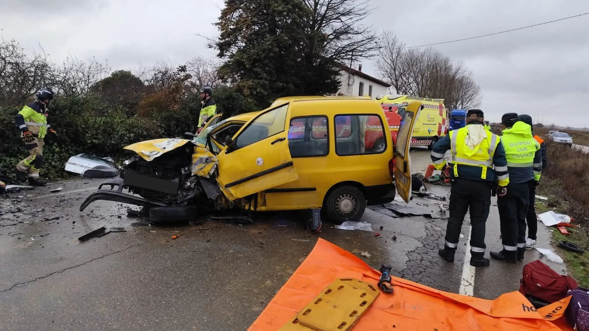 Accidente en una carretera en León