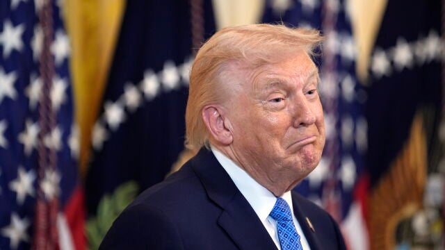 US President Donald Trump attends Hanukkah reception in the East Room of the White House