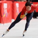 Nil Llop , en plena competici&oacute;n