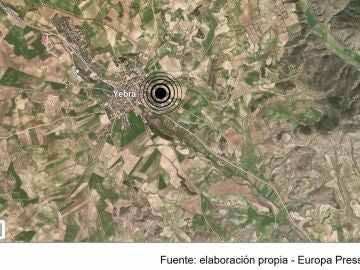 Sucesos.- Registrado un terremoto de magnitud 3,1 con epicentro en Yebra (Guadalajara)
