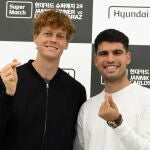 Rueda de prensa antes del partido amistoso entre Alcaraz y Sinner