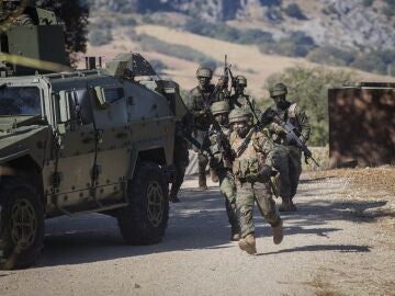 Soldados de la Legi&oacute;n en unas maniobras en Ronda,Malaga