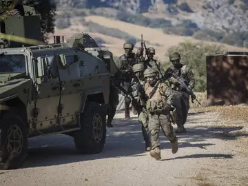 Soldados de la Legión en unas maniobras en Ronda,Malaga Soldados de la Legión en unas maniobras en Ronda,Malaga
