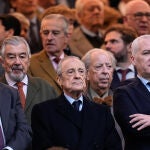 Florentino P&eacute;rez, en el palco del Santiago Bernab&eacute;u