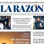 Portada de LA RAZÓN de este domingo 18 de enero de 2026 Portada de LA RAZÓN de este domingo 18 de enero de 2026