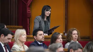 La diputada de Aliança Catalana Silvia Orriols interviene durante una sesión de control al Govern La diputada de Aliança Catalana Silvia Orriols interviene durante una sesión de control al Govern