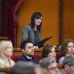 La diputada de Alian&ccedil;a Catalana Silvia Orriols interviene durante una sesi&oacute;n de control al Govern