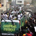 Dakar celebra el desfile de la victoria por el t&iacute;tulo de la Copa Africana de Naciones de Senegal