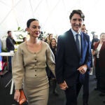 Katy Perry y Justin Trudeau en el Foro Econ&oacute;mico Mundial