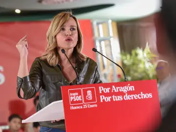 Acto de Pilar Alegría en Huesca HUESCA, 25/01/2026.- La candidata socialista a la presidencia de Aragón, Pilar Alegría, participa en un acto electoral en Huesca en el primer fin de semana de campaña. EFE/Javier Blasco