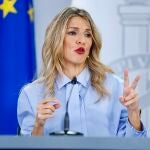 Yolanda D&iacute;az en una rueda de prensa posterior al Consejo de Ministros. 