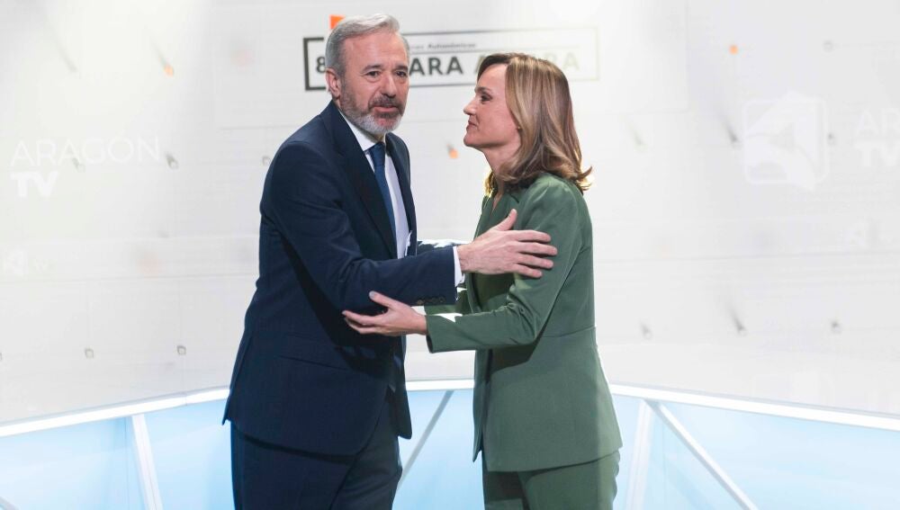 Debate cara a cara entre los candidatos a la presidencia de Aragón Jorge Azcón y Pilar Alegría