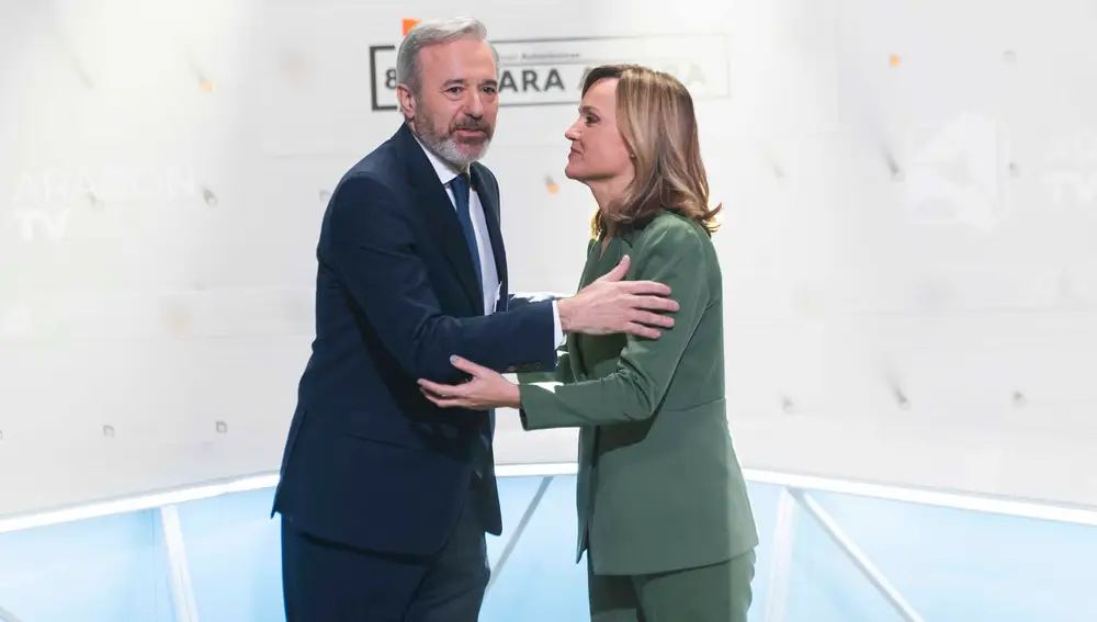 Debate cara a cara entre los candidatos a la presidencia de Aragón Jorge Azcón y Pilar Alegría