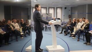 Mañueco durante su comparecencia del pasado sábado ante la prensa por la convocatoria de elecciones