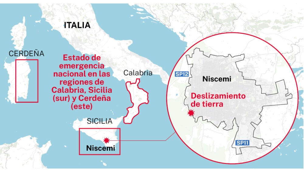 Mapa localizador de Niscemi