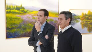 Conrado Íscar junto a Julio Arranz en la exposición