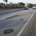 Estado de la carretera nacional en Estepona (M&aacute;laga)