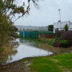 Una zona rural de Jerez inundada