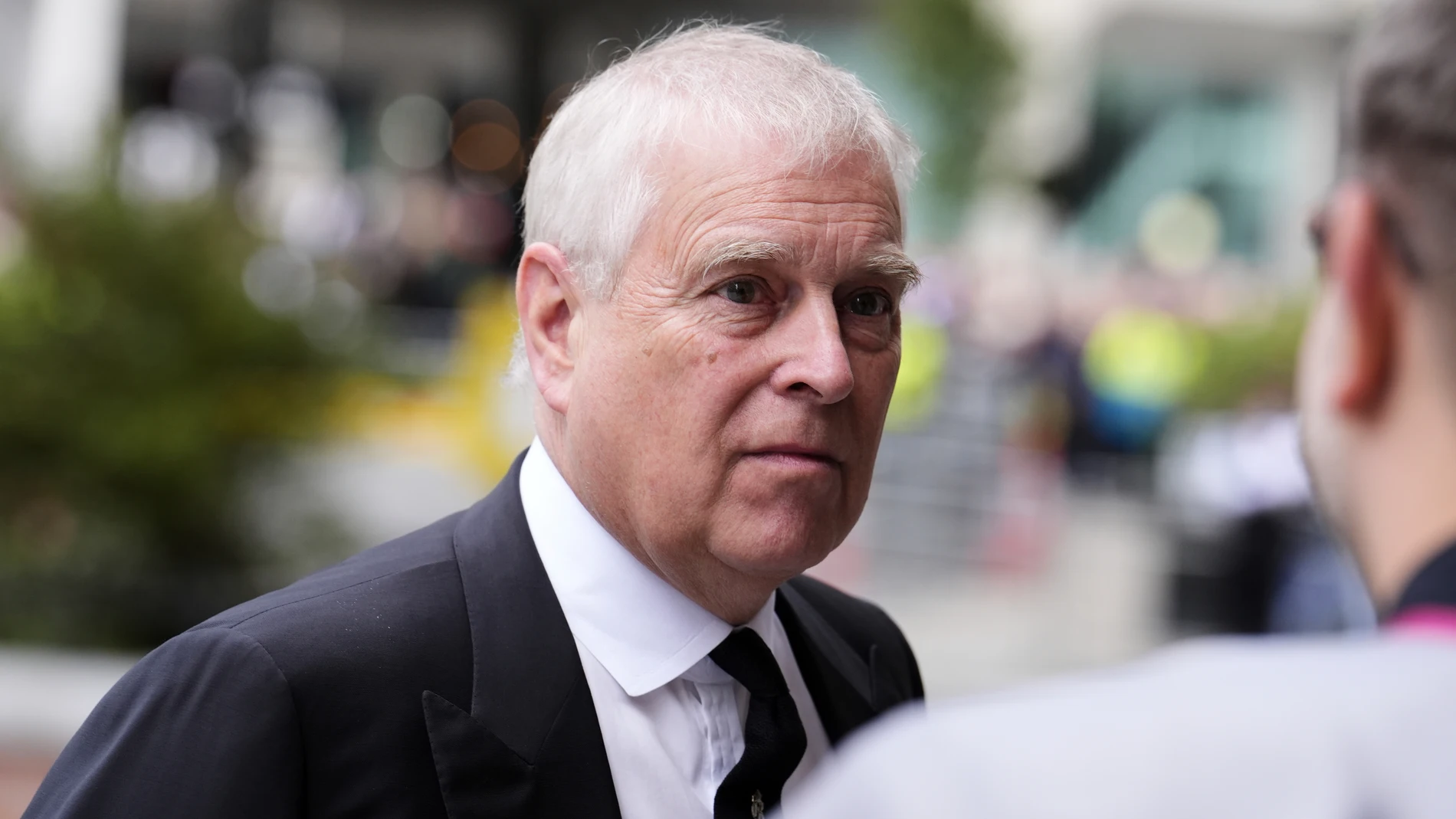 FILE - Prince Andrew arrives for the funeral of the Duchess of Kent at Westminster Cathedral in London, Tuesday, Sept. 16, 2025. (Jordan Pettitt/Pool Photo via AP, file)