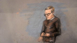 Ilustraci&oacute;n de Marius Borg durante el juicio