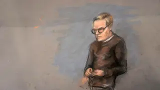 Ilustración de Marius Borg durante el juicio Ilustración de Marius Borg durante el juicio