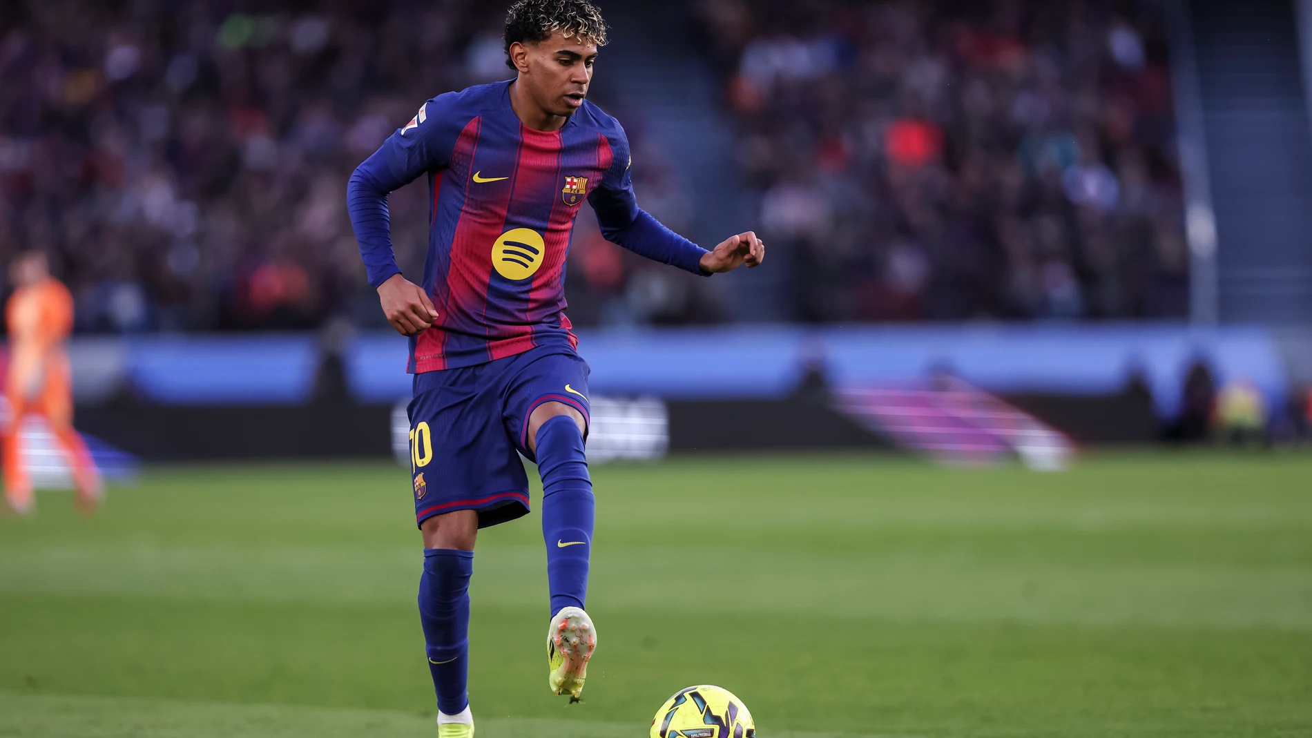 Lamine Yamal of FC Barcelona in action during the Spanish league, LaLiga EA Sports, football match played between FC Barcelona and RCD Mallorca at Spotify Camp Nou stadium on February 07, 2026 in Barcelona, Spain. AFP7 07/02/2026 ONLY FOR USE IN SPAIN