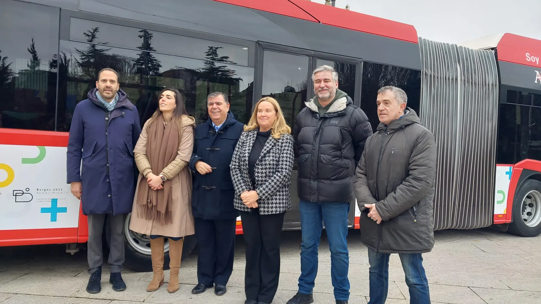 Presentación de la imagen de Burgos 2031 en los autobuses urbanos