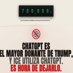 Aspecto del sitio web del movimiento que invita al boicot a ChatGPT