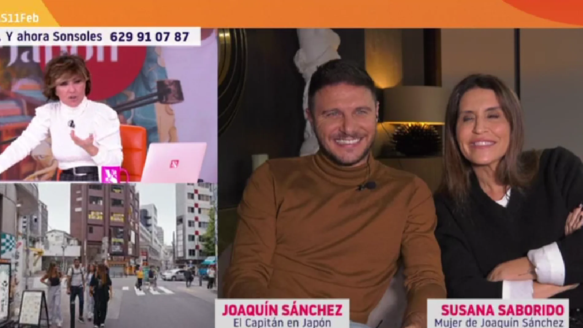 Joaquín Sánchez y su mujer, Susana Saborido, en 'Y ahora Sonsoles'