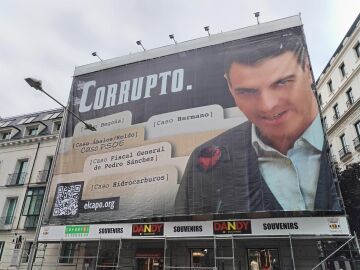 La jueza avala la retirada de la lona contra S&aacute;nchez que Hazte O&iacute;r coloc&oacute; frente al Congreso