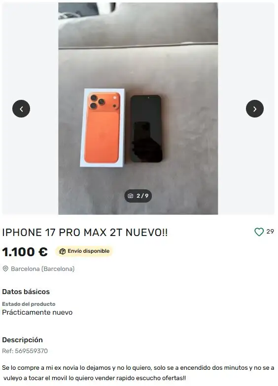 iPhone vendido por un ex