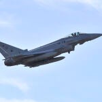 Despegan de la base a&eacute;rea de Albacete tres Eurofighter C.16 rumbo a Ruman&iacute;a como parte del despliegue del contingente eAP-70 en Ruman&iacute;a