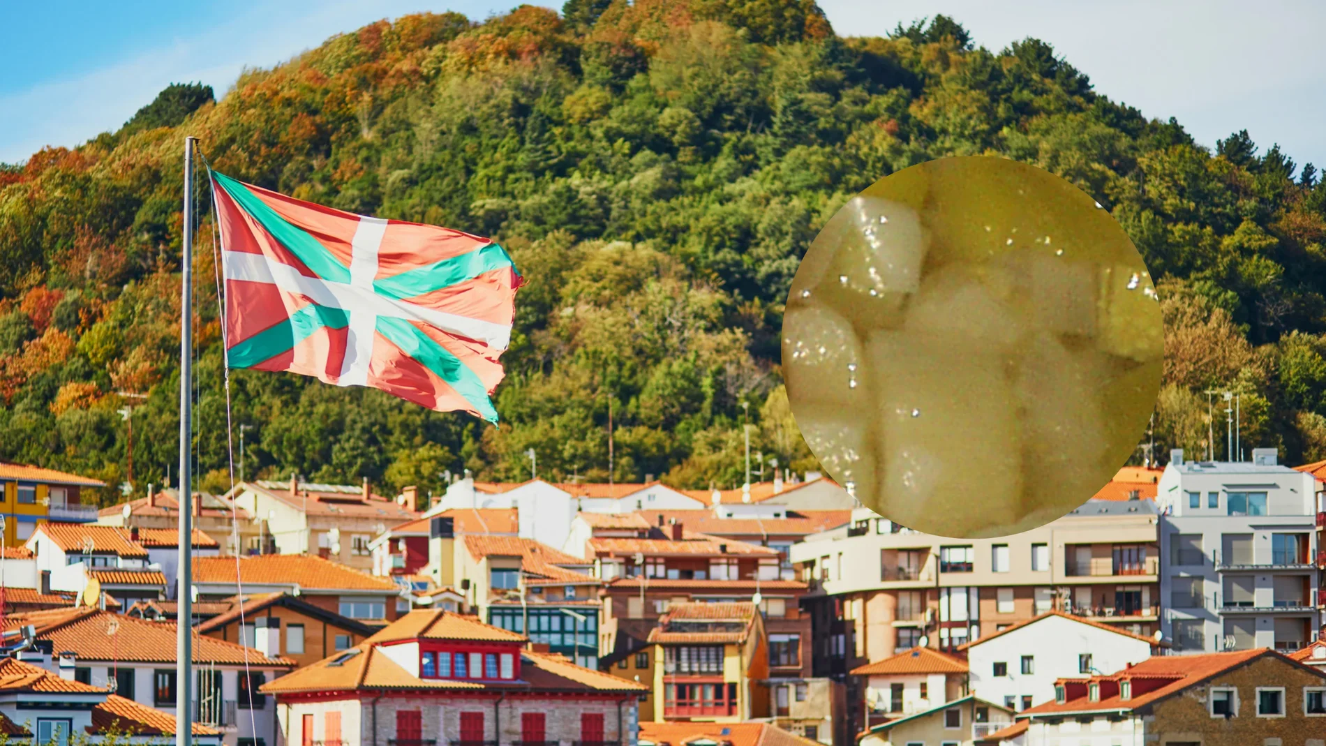 Imagen del País Vasco y de una especialidad de su gastronomía