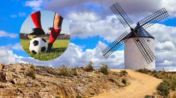 Imagen de archivo de un campo toledano y de un futbolista