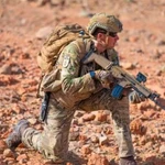 El príncipe Gabriel de Bélgica, durante las maniobras