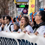 Los médicos se concentran frente al Gregorio Marañón en la segunda jornada de huelga general