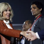 Brigitte Macron a su llegada a la India.