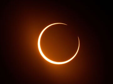 FILE - The moon moves in front of the sun during an annular solar eclipse, or ring of fire, seen from San Antonio, on Saturday, Oct. 14, 2023. (AP Photo/Eric Gay, File)
