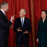 Los reyes reciben al presidente de Portugal en el Palacio Real