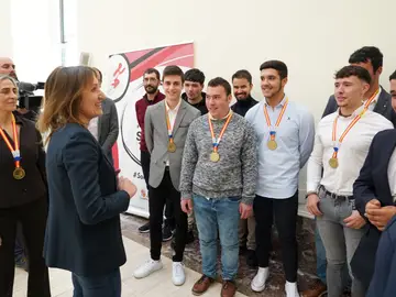 La consejera de Educación, Rocío Lucas, recibe a los medallistas de Castilla y León en Spainskills La consejera de Educación, Rocío Lucas, recibe a los medallistas de Castilla y León en Spainskills