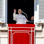Pope Leo XIV leads the Angelus prayer in Vatican