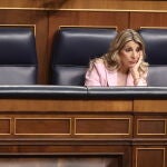 La vicepresidenta segunda y ministra de Trabajo y Econom&iacute;a Social, Yolanda D&iacute;az en el Congreso de los Diputados