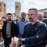 El l&iacute;der de Vox, Santiago Abascal visita a la localidad abulense de Ar&eacute;valo