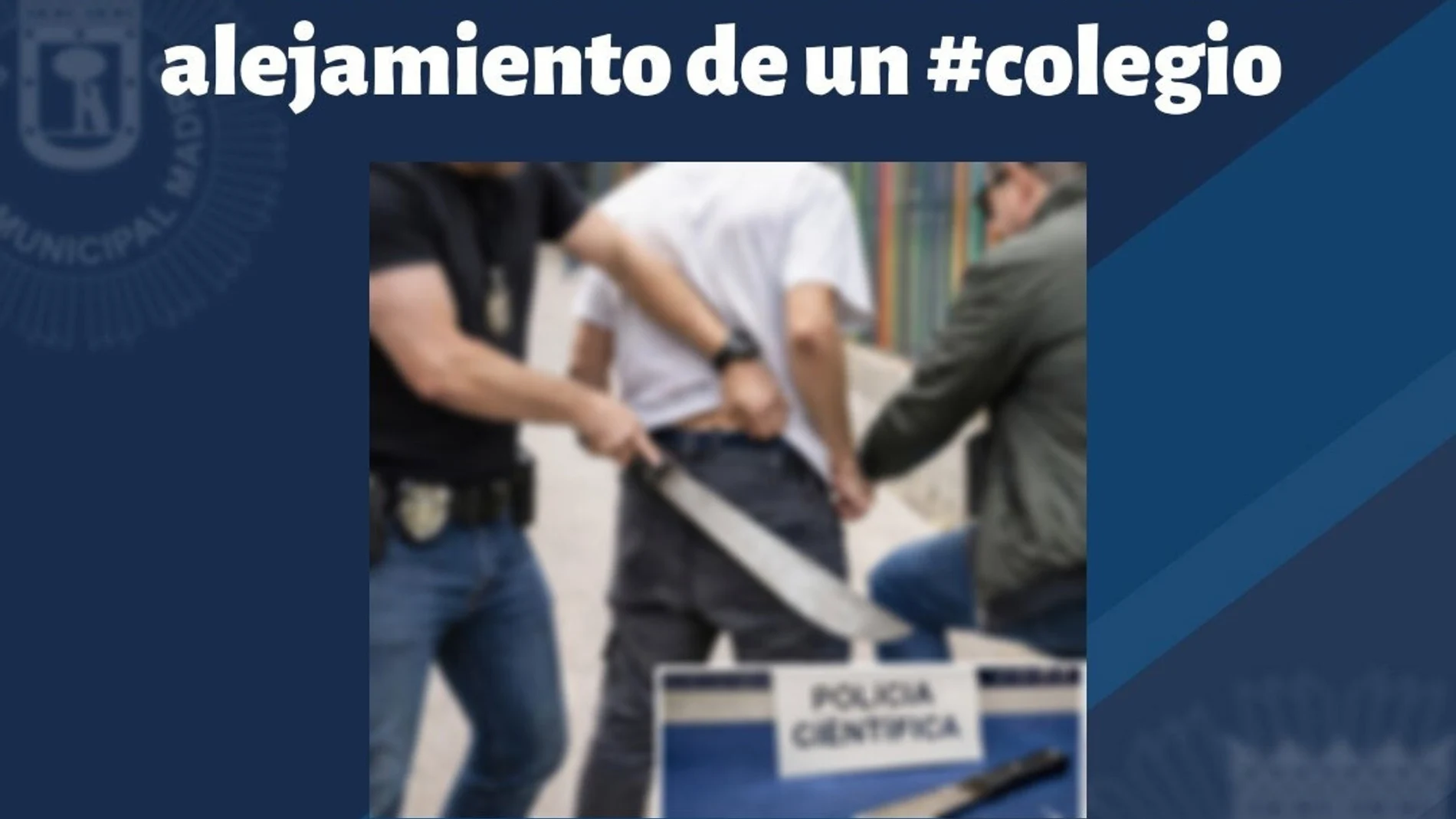 Detenido un joven con un machete de 62cm oculto en el pantalón y saltarse una orden de alejamiento en Vallecas