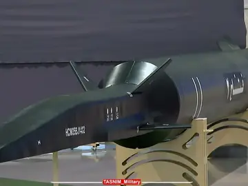 Retrato del Fattah 2, visto por primera vez en una exhibición en noviembre de 2023 Misil iraní